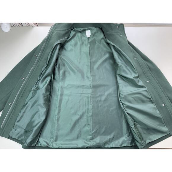 J Jill Womens Mock Neck Zip Front Coat M Green Utility Military Chore Jacket - Picture 4 of 11